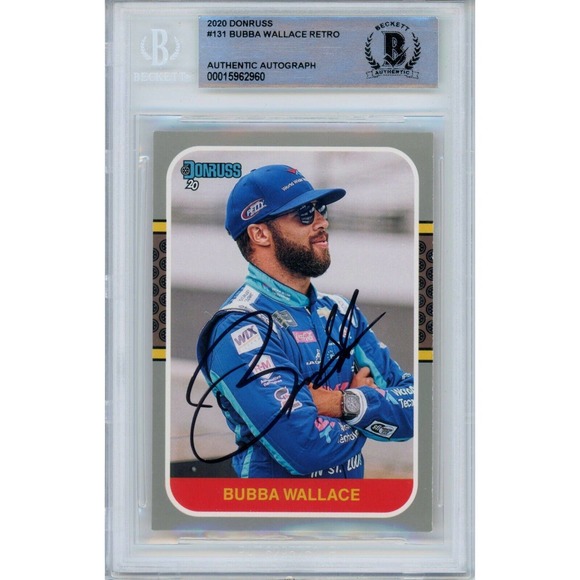 Bubba Wallace Autographed 2020 Donruss Retro Nascar Card - Beckett Authenticated - Picture 1 of 5